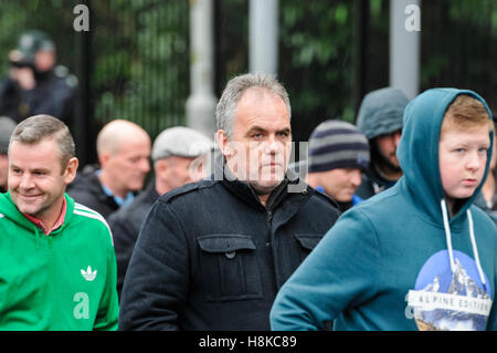 Belfast, Northern, Ireland. 13th Nov, 2016. Dissident Republican Paul Duffy takes part in a  parade in remembrance of Vol. Patricia Black, who died 15 Nov 1991. Credit:  Stephen Barnes/Alamy Live News Stock Photo