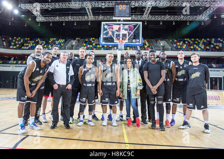 London, UK  13th November, 2016.   Alesha Dixon attends London Lions' basketball match, Olympic Park,  London, UK. Copyright Carol Moir/Alamy Live News. Stock Photo