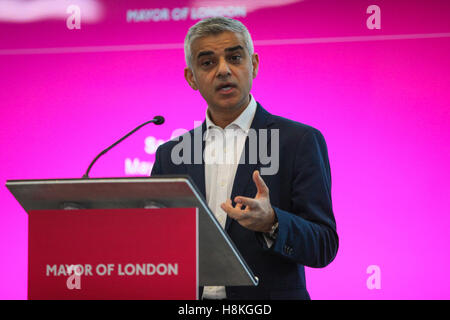 City Hall. London, UK. 14th Nov, 2016. Mayor of London, Sadiq Khan opens the Social Integration Conference, the first of its kind in City Hall, London, bringing together Mayors from across the UK and Europe. With Donald Trump on his way to White House, Sadiq Khan, called for uniting communities to be put top of the political agenda at the time when more and more people are feeling left behind, disconnected and ignored. Credit:  Dinendra Haria/Alamy Live News Stock Photo