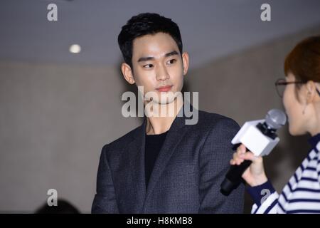 Seoul, Korea. 14th Nov, 2016. Kim Soo Hyun attends CUCKOO promotion conference in Seoul, Korea on 14th November, 2016.(China and Korea Rights Out) © TopPhoto/Alamy Live News Stock Photo