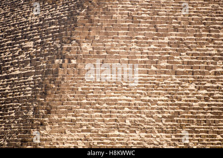 Cairo, Egypt. Close up view of the casing stones (limestone) that make up The Great Pyramids of Giza. Stock Photo
