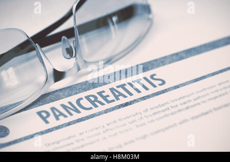 Diagnosis - Pancreatitis. Medicine Concept. 3D Illustration. Stock Photo