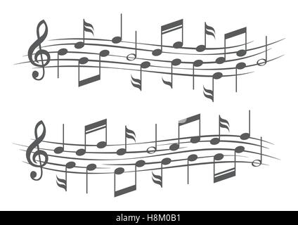 Music notes on staves Stock Vector