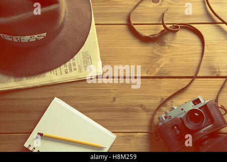 vintage vision of the profession of reporter Stock Photo
