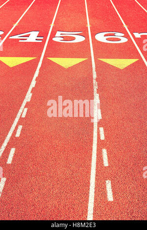 Lane Marks on Running Track Stock Photo