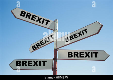 BREXIT SIGN POST Stock Photo