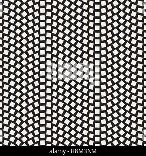 Vector Seamless Black and White Mosaic Squares Pattern. Abstract Geometric Background Design. Stock Vector