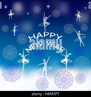 Happy New Year lettering greeting card Stock Vector