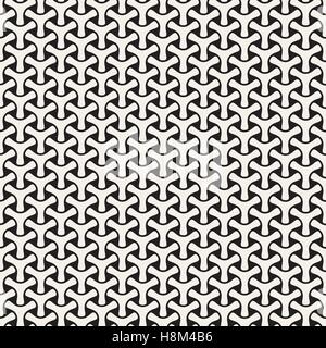 Vector Seamless Black and White Mosaic Triangular Shapes Pattern. Abstract Geometric Background Design. Stock Vector