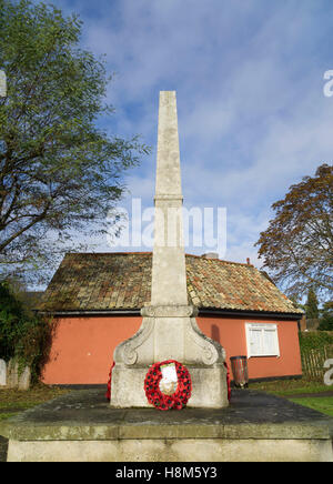 Village war memorial to those killed in action during two world wars Milton Cambridge Cambridgeshire England UK 2016 Stock Photo