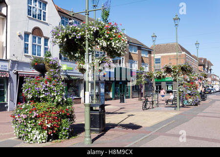 Pedestrianised High Street, Horley, Surrey, England, United Kingdom Stock Photo