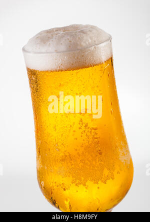 Close up of an ice cold glass of beer Stock Photo