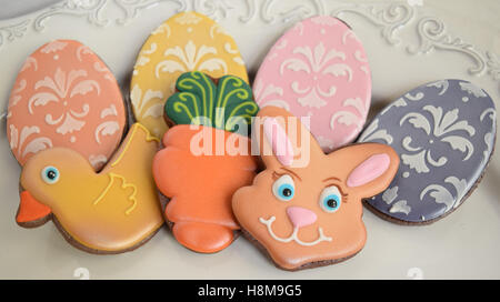 Easter themed gourmet cookies Stock Photo