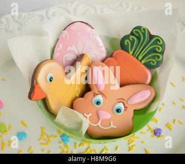 Easter themed gourmet cookies Stock Photo