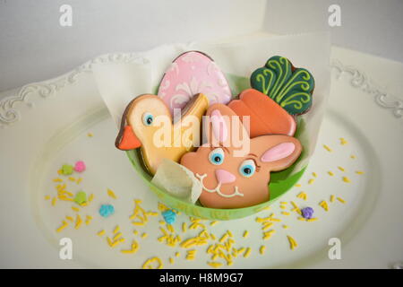 Easter themed gourmet cookies Stock Photo