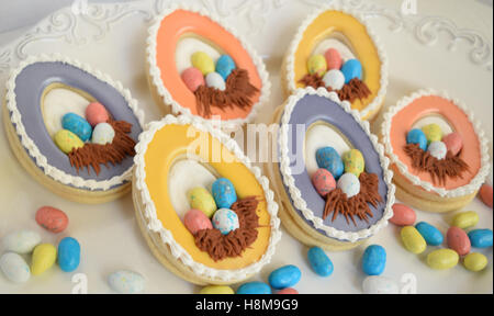 Easter themed gourmet cookies Stock Photo