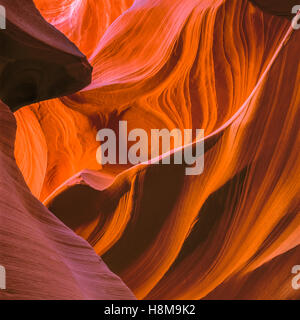 swirling sandstone formations in lower antelope canyon near page, arizona Stock Photo
