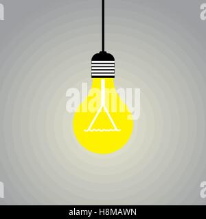 Shining light lamp on gray background with copy space. Vector illustration for your design. Stock Vector