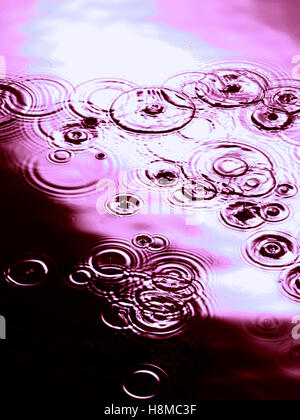 Purple Ripples on water surface Stock Photo