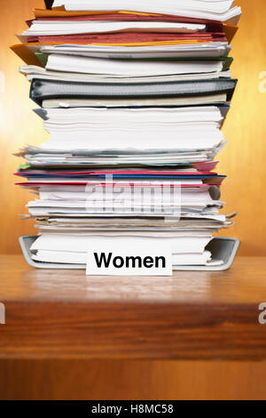 Overflowing Inbox for women Stock Photo