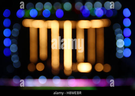 Blurred background with bokeh lights of concert stage Stock Photo