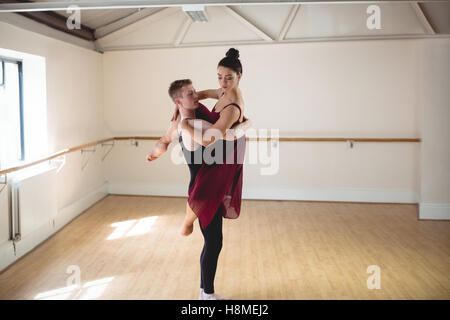 Ballet partners practicing ballet dance Stock Photo