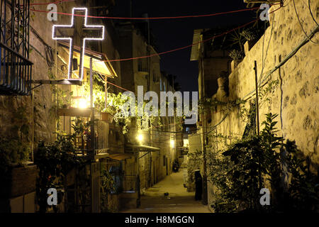 Street scene in the Christian quarter old city East Jerusalem Israel Stock Photo