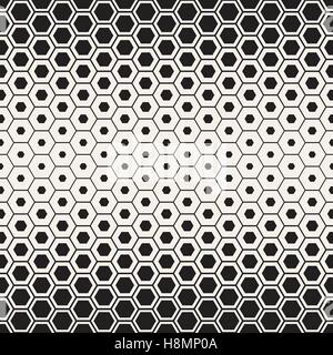 Vector Seamless Halftone HoneyComb Gradient Pattern Stock Vector
