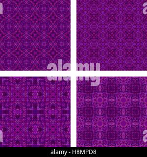 Purple seamless mosaic pattern background set Stock Vector