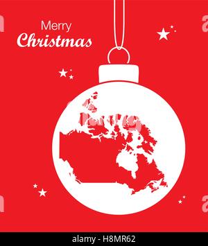 Merry Christmas Map Canada Stock Vector