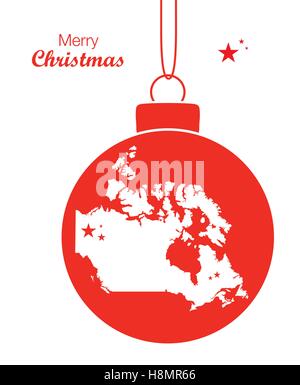 Merry Christmas Map Canada Stock Vector