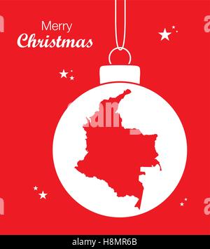 Merry Christmas Map Colombia Stock Vector