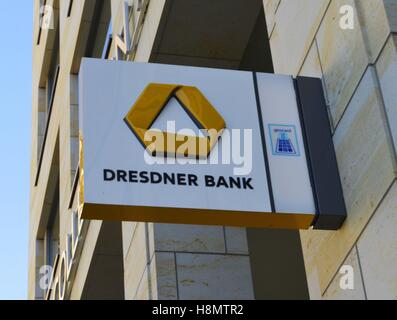 Logo Dresdner Bank in Dresden, Aug. 24,, 2016. | usage worldwide Stock Photo