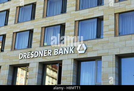 Logo Dresdner Bank in Dresden, Aug. 24,, 2016. | usage worldwide Stock Photo