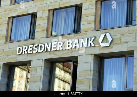 Logo Dresdner Bank in Dresden, Aug. 24,, 2016. | usage worldwide Stock Photo