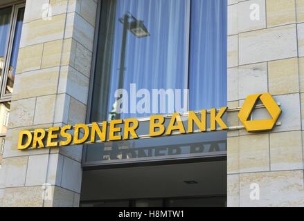 Logo Dresdner Bank in Dresden, Aug. 24,, 2016. | usage worldwide Stock Photo