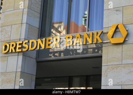 Logo Dresdner Bank in Dresden, Aug. 24,, 2016. | usage worldwide Stock Photo