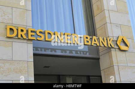 Logo Dresdner Bank in Dresden, Aug. 24,, 2016. | usage worldwide Stock Photo