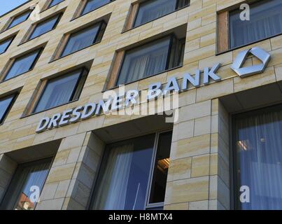 Logo Dresdner Bank in Dresden, Aug. 24,, 2016. | usage worldwide Stock Photo