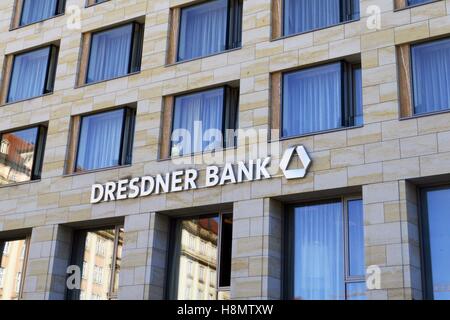 Logo Dresdner Bank in Dresden, Aug. 24,, 2016. | usage worldwide Stock Photo