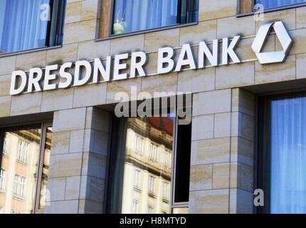 Logo Dresdner Bank in Dresden, Aug. 24,, 2016. | usage worldwide Stock Photo