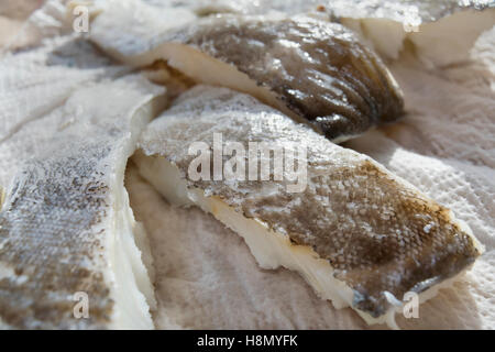 fillets of dried salted cod Stock Photo