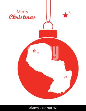 Merry Christmas Map Paraguay Stock Vector