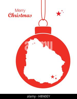 Merry Christmas Map Uruguay Stock Vector