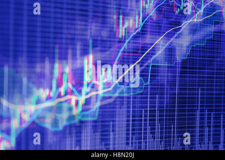 Abstract blurred background based on stock market graphs. Stock exchange activity theme Stock Photo