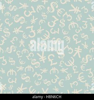 Currency Symbol Seamless pattern Stock Vector