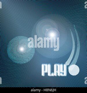 abstract blue circles over black background. vector geometric, shiny wallpaper template. cool design backdrop. music poster, vec Stock Vector