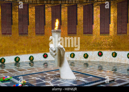 Volgograd, Russia - November 2.2016. The eternal flame in Hall of Military Glory on Mamayev Kurgan, Stock Photo