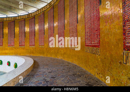 Volgograd, Russia - November 2.2016. names of the heroes of the Battle of Stalingrad in Hall of Military Glory on Mamayev Kurgan Stock Photo