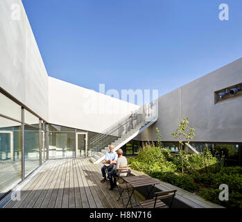 Courtyard. Moesgaard Museum, Aarhus, Denmark. Architect: Henning Larsen, 2015. Stock Photo